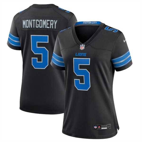 Womens Detroit Lions #5 David Montgomery Black 2nd Alternate Stitched Jersey Dzhi